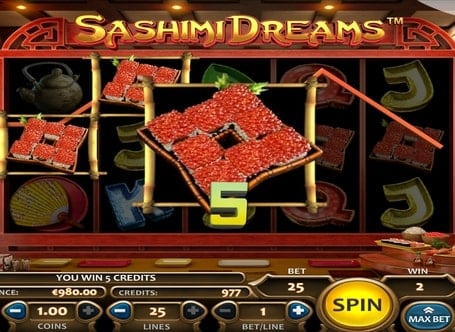 Выигрыш за комбинацию символов в автомате Sashimi Dreams